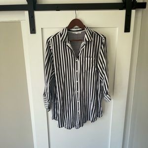 Black and white stripe Jane and Delancey blouse, size XL